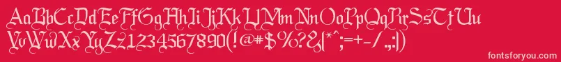 Labrit ffy-Schriftart – Rosa Schriften auf rotem Hintergrund