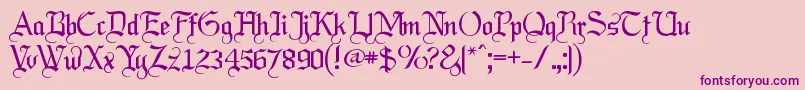 Labrit ffy-Schriftart – Violette Schriften auf rosa Hintergrund