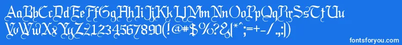 フォントLabrit ffy – 青い背景に白い文字