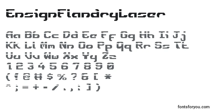 A fonte EnsignFlandryLaser – alfabeto, números, caracteres especiais