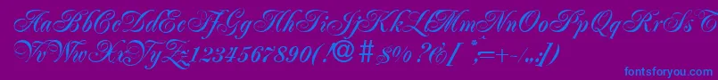 JacobadbBold-Schriftart – Blaue Schriften auf violettem Hintergrund