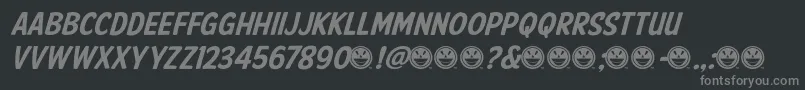 Weitere Informationen zur AmericanPurposeCasual02-Schriftart AmericanPurposeCasual02-Schriftart – Graue Schriften auf schwarzem Hintergrund