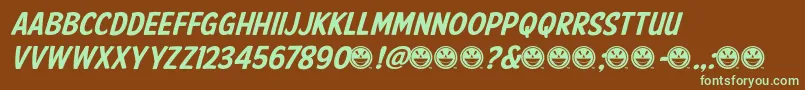 Weitere Informationen zur AmericanPurposeCasual02-Schriftart AmericanPurposeCasual02-Schriftart – Grüne Schriften auf braunem Hintergrund