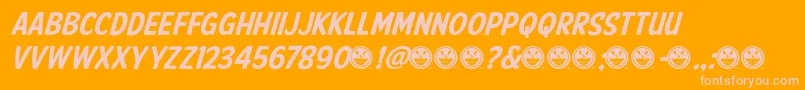 AmericanPurposeCasual02 Font – Pink Fonts on Orange Background