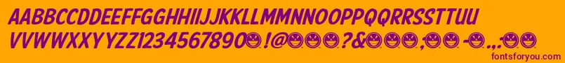 fuente AmericanPurposeCasual02 – Fuentes Moradas Sobre Fondo Naranja
