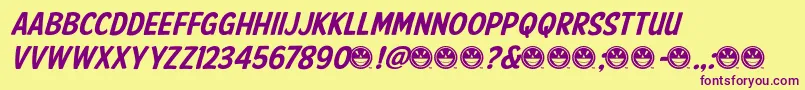 AmericanPurposeCasual02 Font – Purple Fonts on Yellow Background