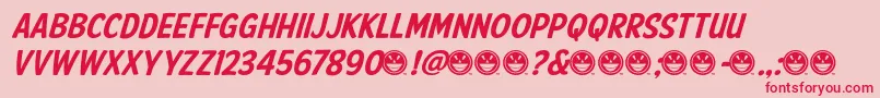 Saiba mais sobre a fonte AmericanPurposeCasual02 Fonte AmericanPurposeCasual02 – fontes vermelhas em um fundo rosa