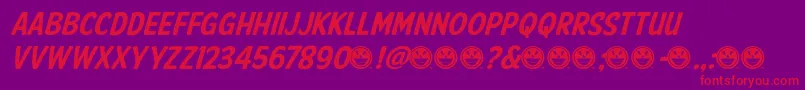 AmericanPurposeCasual02 Font – Red Fonts on Purple Background