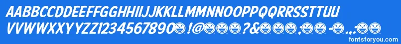 AmericanPurposeCasual02 Font – White Fonts on Blue Background