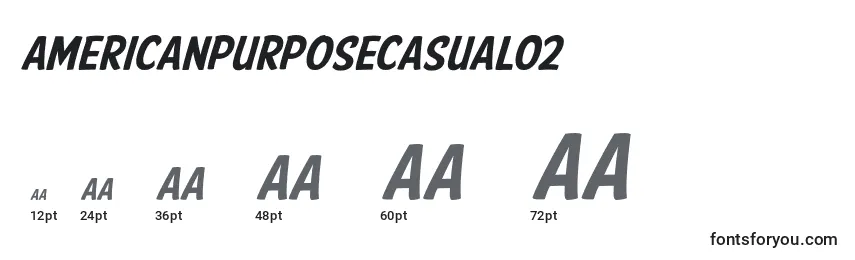 AmericanPurposeCasual02 (15433) Font Sizes