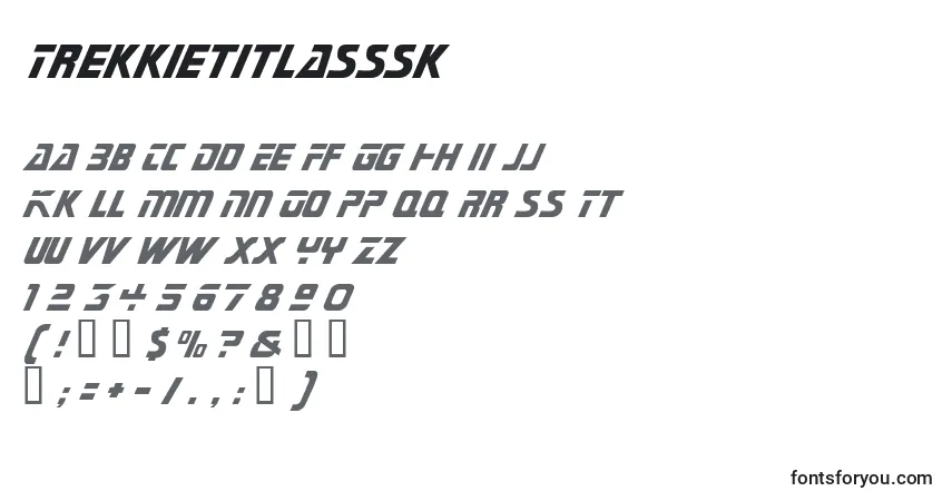 Czcionka Trekkietitlasssk – alfabet, cyfry, specjalne znaki