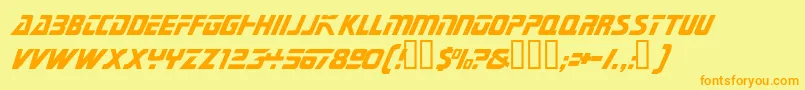 Trekkietitlasssk Font – Orange Fonts on Yellow Background