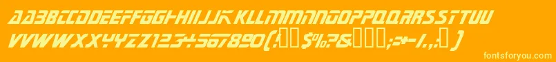 Trekkietitlasssk Font – Yellow Fonts on Orange Background