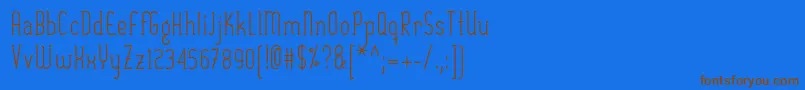 フォントSexythingRegular – 茶色の文字が青い背景にあります。