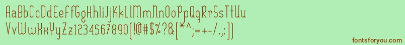 SexythingRegular-fontti – ruskeat fontit vihreällä taustalla