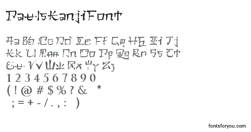 A fonte PaulsKanjiFont – alfabeto, números, caracteres especiais