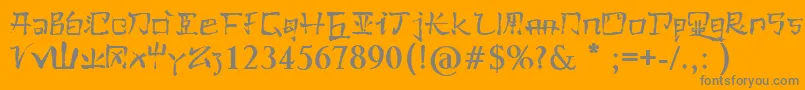 Czcionka PaulsKanjiFont – szare czcionki na pomarańczowym tle