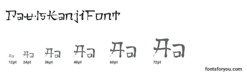 PaulsKanjiFont Font Sizes