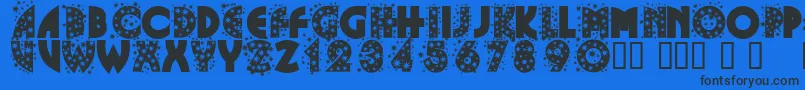 GlitterFont Font – Black Fonts on Blue Background