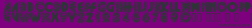 GlitterFont-fontti – mustat fontit violetilla taustalla