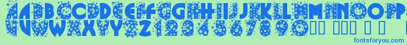 fuente GlitterFont – Fuentes Azules Sobre Fondo Verde