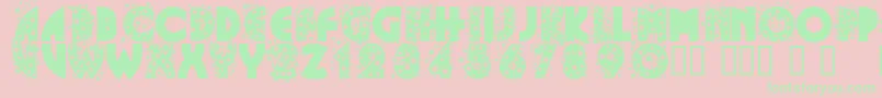 フォントGlitterFont – ピンクの背景に緑の文字