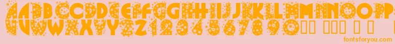 GlitterFont-Schriftart – Orangefarbene Schriften auf rosa Hintergrund