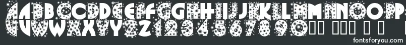 GlitterFont-fontti – valkoiset fontit mustalla taustalla