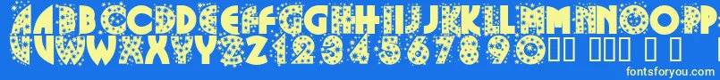 GlitterFont Font – Yellow Fonts on Blue Background