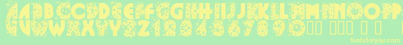 GlitterFont Font – Yellow Fonts on Green Background