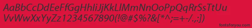 MyriadwebproItalic Font – Black Fonts on Red Background