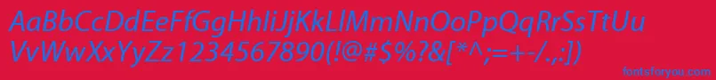 MyriadwebproItalic Font – Blue Fonts on Red Background