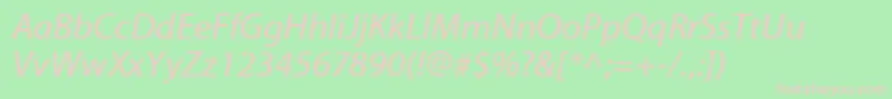 MyriadwebproItalic Font – Pink Fonts on Green Background