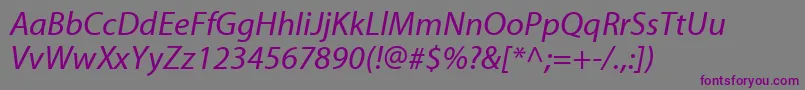 Шрифт MyriadwebproItalic – фиолетовые шрифты на сером фоне