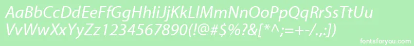 MyriadwebproItalic Font – White Fonts on Green Background