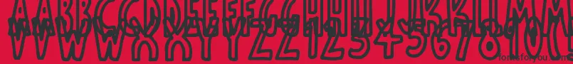 ThinToonOutlines Font – Black Fonts on Red Background