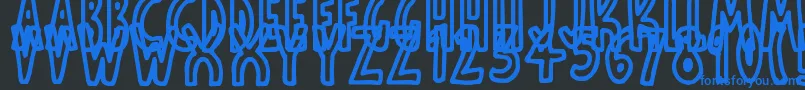 ThinToonOutlines Font – Blue Fonts on Black Background