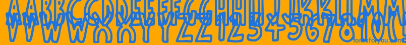 ThinToonOutlines Font – Blue Fonts on Orange Background