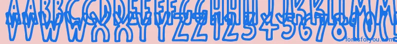 ThinToonOutlines Font – Blue Fonts on Pink Background