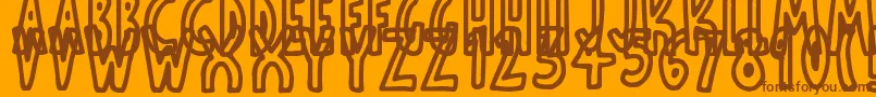 ThinToonOutlines Font – Brown Fonts on Orange Background