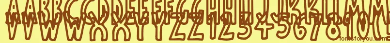 ThinToonOutlines Font – Brown Fonts on Yellow Background