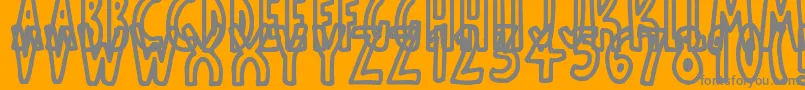 ThinToonOutlines Font – Gray Fonts on Orange Background