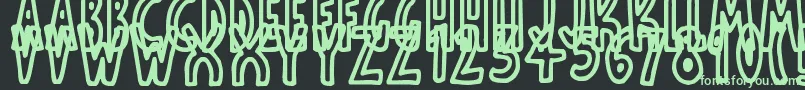 ThinToonOutlines Font – Green Fonts on Black Background