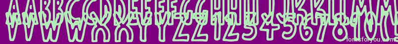 ThinToonOutlines Font – Green Fonts on Purple Background