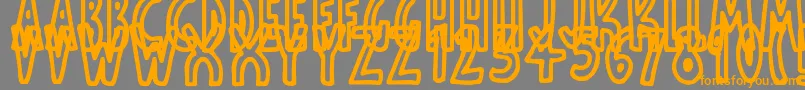ThinToonOutlines Font – Orange Fonts on Gray Background