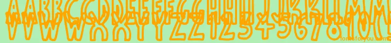 ThinToonOutlines Font – Orange Fonts on Green Background