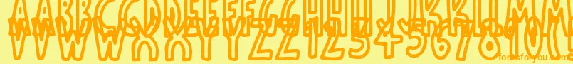 ThinToonOutlines Font – Orange Fonts on Yellow Background