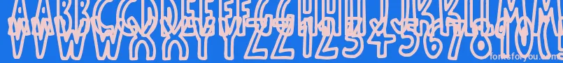 ThinToonOutlines Font – Pink Fonts on Blue Background