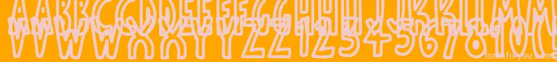 ThinToonOutlines Font – Pink Fonts on Orange Background