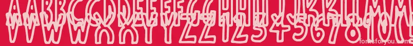 ThinToonOutlines Font – Pink Fonts on Red Background